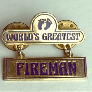 Vintage Hang Ten World’s Greatest Fireman pin